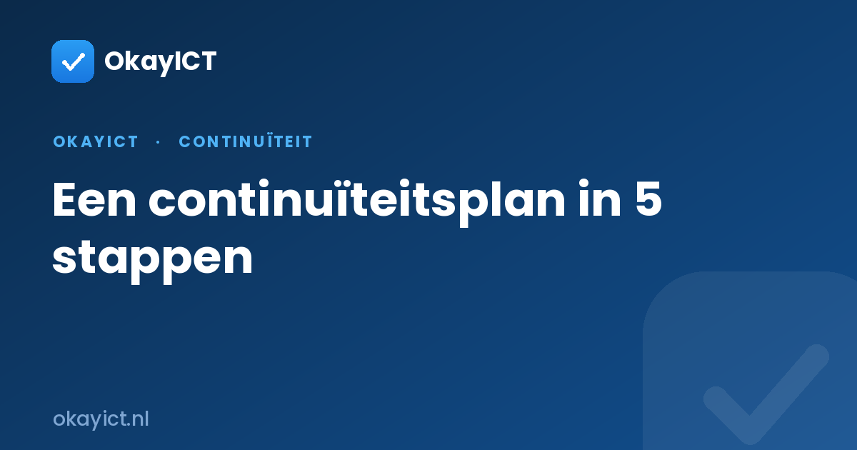 Continuïteitsplan in 5 stappen