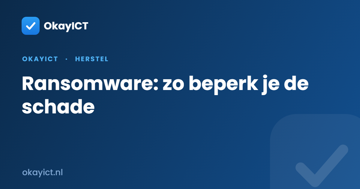 Ransomware: zo beperk je de schade