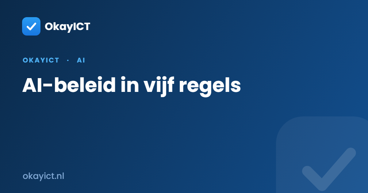 AI-beleid in vijf regels